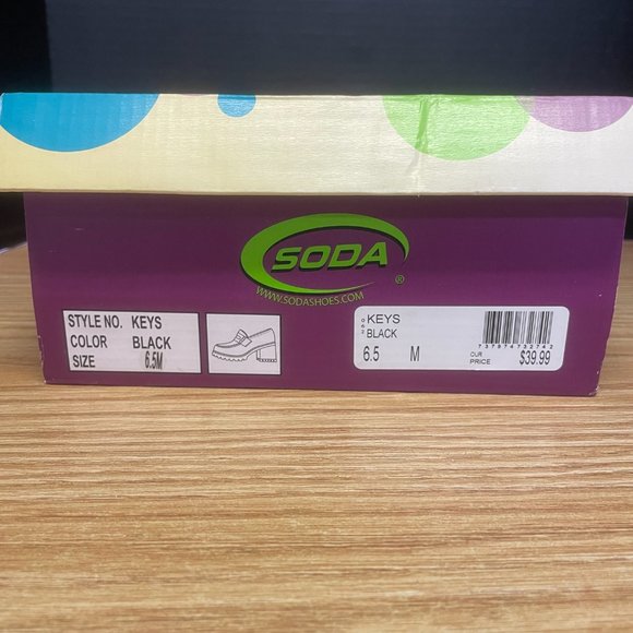 Chunky Loafers Size 6.5 Women's Vintage Y2K Soda Black Heels #3221 - Picture 11 of 12